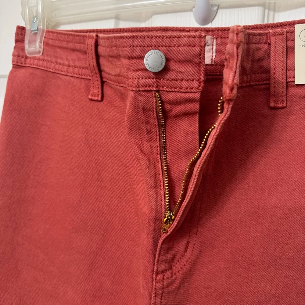 Universal Thread Sailor Wide-Leg Jeans Women’s Size 8 Coral-Red High-Rise Pants - Picture 7 of 13